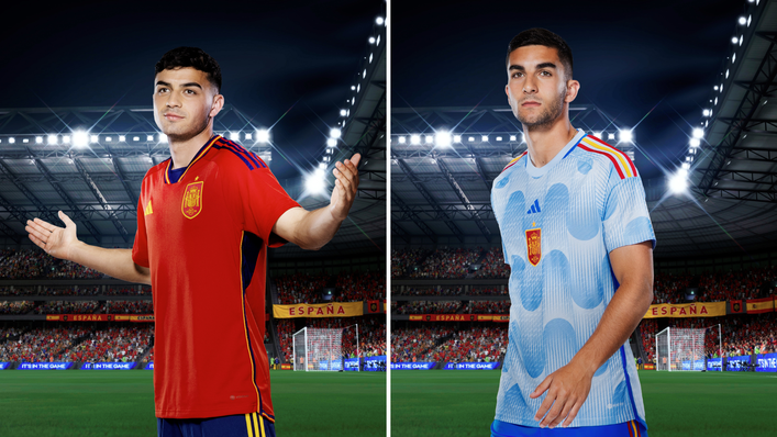 Spain's red home shirt will be worn alongside a light blue away strip