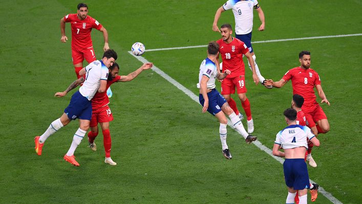 Harry Maguire's first-half header came back off the crossbar