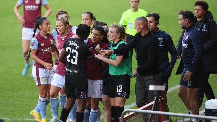 Flashpoint as West Ham's Hawa Cissoko is sent off during the 2-1 win over Aston Villa in October