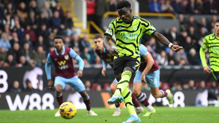 Bukayo Saka has scored four penalties in the Premier League this season