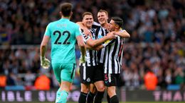 Newcastle celebrate qualifying for the Champions League