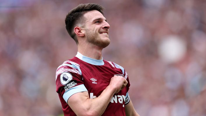 West Ham captain Declan Rice scored in the victory over Leeds