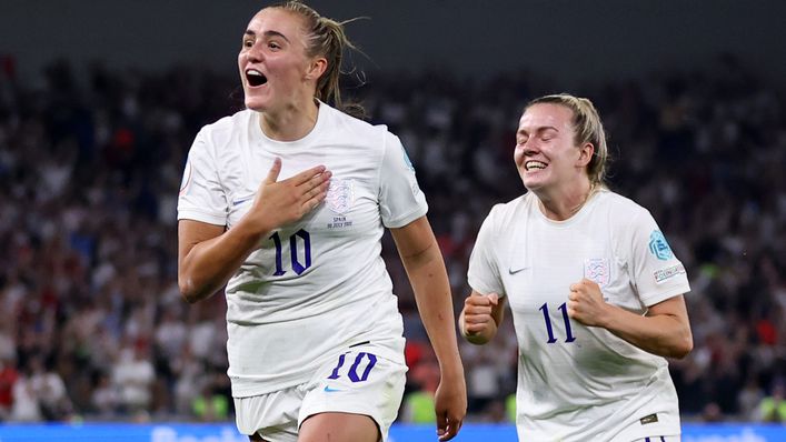 England ace Georgia Stanway celebrates her incredible winner against Spain
