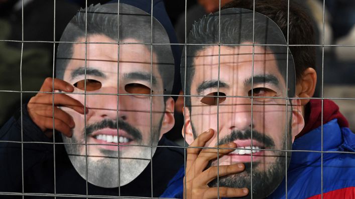 Nacional fans wore Luis Suarez masks during their game against Cerrito