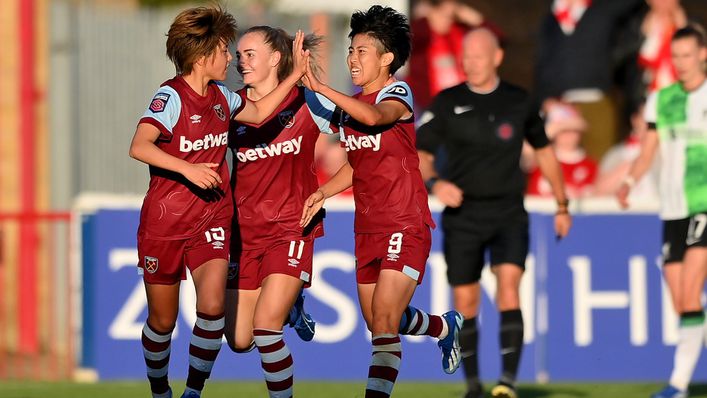 West Ham celebrate Riko Ueki's late leveller