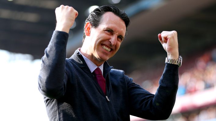 Unai Emery has picked up 74 Premier League points since taking charge of Aston Villa