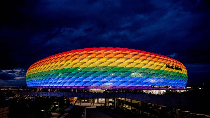 The Allianz Arena is famous for its illuminated panels