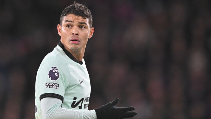 Thiago Silva has not featured since Chelsea's 3-1 win at Crystal Palace