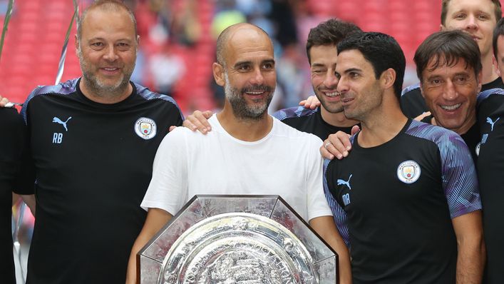 Mikel Arteta was part of Pep Guardiola's staff when Manchester City won the Community Shield in 2019