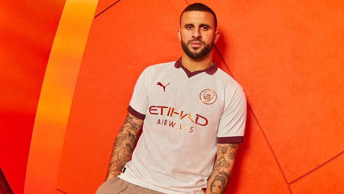 Kyle Walker unveiled Manchester City's away kit