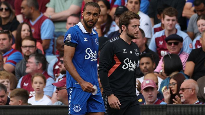 Dominic Calvert-Lewin sustained a facial injury at Aston Villa