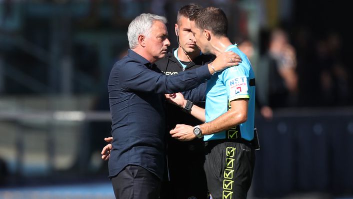 Jose Mourinho was sent off in Roma's win over Monza