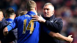 Nigel Pearson celebrates Leicester's great escape