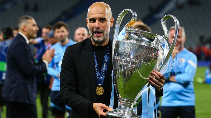 Pep Guardiola led Manchester City to the Treble in 2022-23