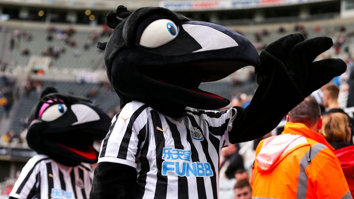 Monty and Maggie Magpie say hello to fans before every Newcastle home match
