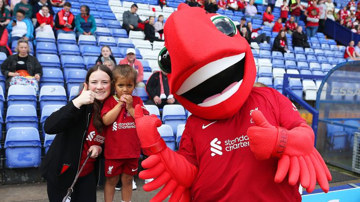 Mighty Red was spotted at Liverpool's Women's Super League game against Manchester City in May
