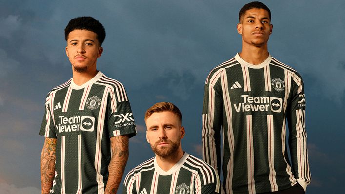 Jadon Sancho, Luke Shaw and Marcus Rashford are ready for business in Manchester United's new away kit