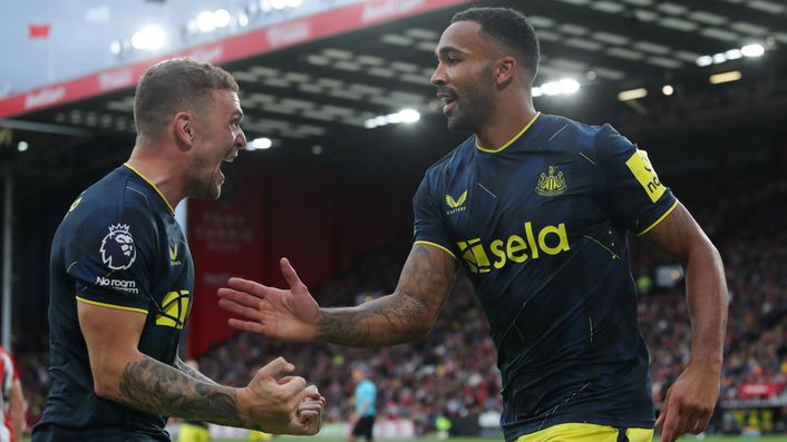 Kieran Trippier celebrates with Callum Wilson