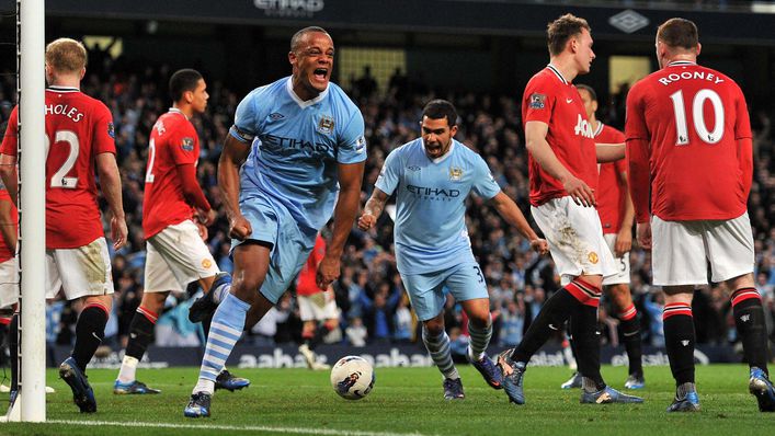Vincent Kompany scored a crucial goal in the Manchester derby in 2012