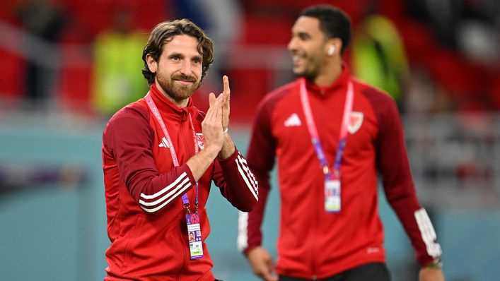Midfielder Joe Allen has finally trained with his Wales team-mates in Qatar