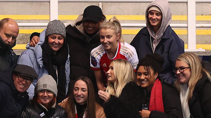 Leah Williamson joined family and friends in the stands after making her comeback