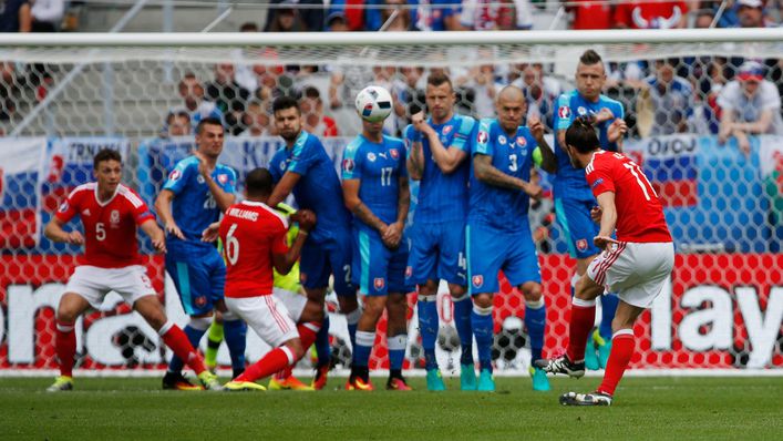 Gareth Bale scored a trademark free-kick against Slovakia