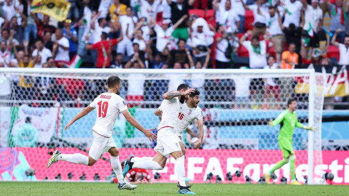 Rouzbeh Cheshmi struck in the eighth minute of stoppage time for Iran