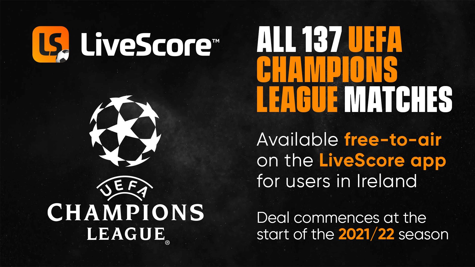 LiveScore to stream every Champions League game in Ireland for