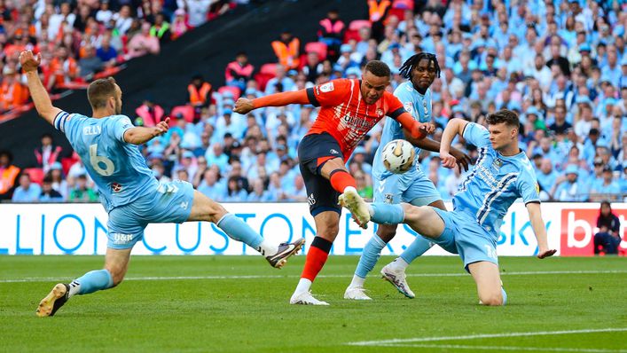Carlton Morris played his part in helping Luton overcome Coventry in the Championship play-off final