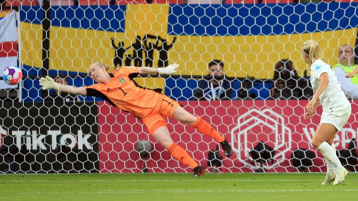 Beth Mead's effort leaves Sweden's keeper well beaten