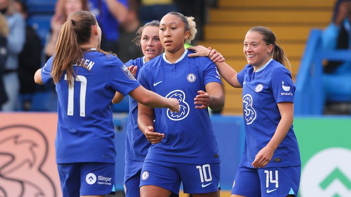 Chelsea beat Manchester City 2-0 to earn their first win of the WSL season