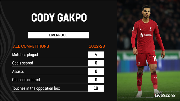 Cody Gakpo has struggled to make an impact since joining Liverpool