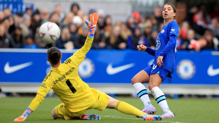 Sam Kerr was on target as Chelsea knocked Arsenal out of the Women's FA Cup