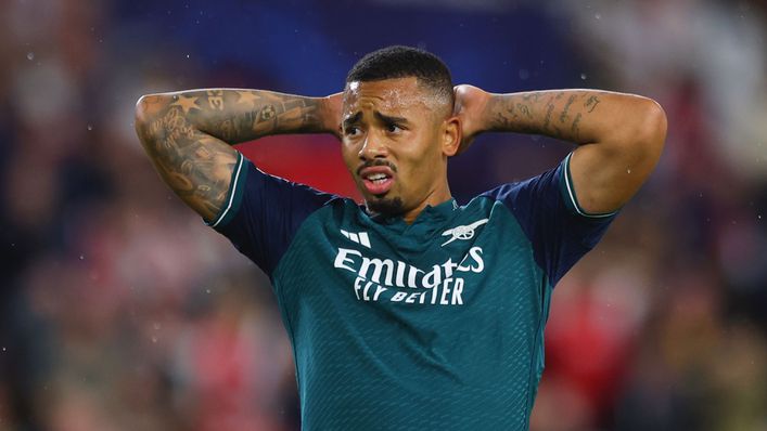 Gabriel Jesus will miss Arsenal's match against Sheffield United with a muscle injury