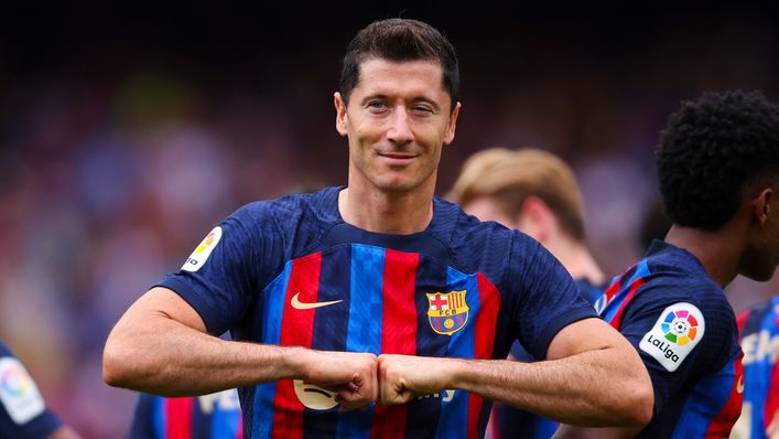 Barcelona striker Robert Lewandowski will be hoping to repeat his goalscoring heroics against Elche this weekend