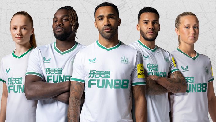 Newcastle have launched a white third strip with green detailing