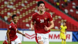 Teenage defender Elkan Baggott scored his first goal for Indonesia against Malaysia last December