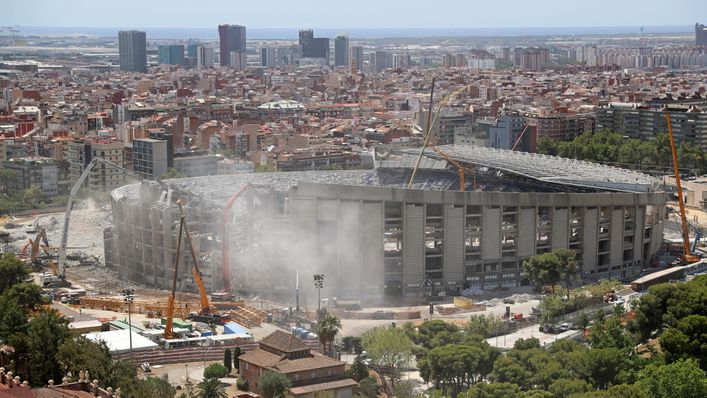 Work has already begun on tearing down the iconic Camp Nou