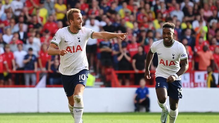 Harry Kane celebrates his second goal