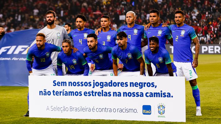 Brazil displayed an anti-racism message before their match against Tunisia