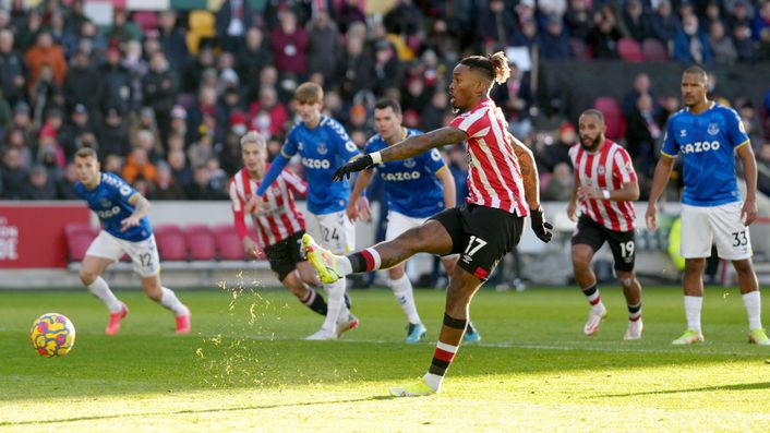 Ivan Toney tucks away the only goal of the game for Brentford