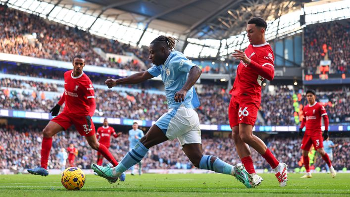 Manchester City winger Jeremy Doku was in fine form against Liverpool