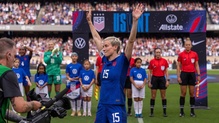 Megan Rapinoe made 203 appearances and scored 63 goals for the US