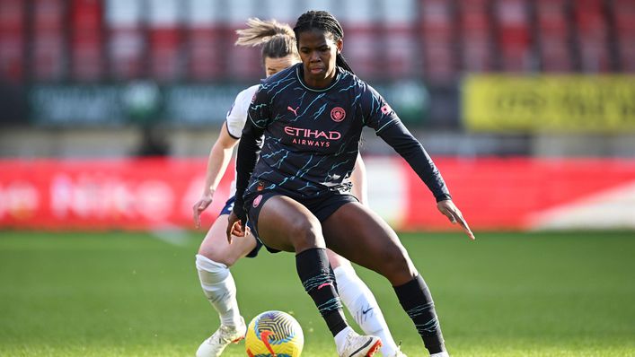 Khadija Shaw was on target again in Manchester City's 2-0 win at Tottenham