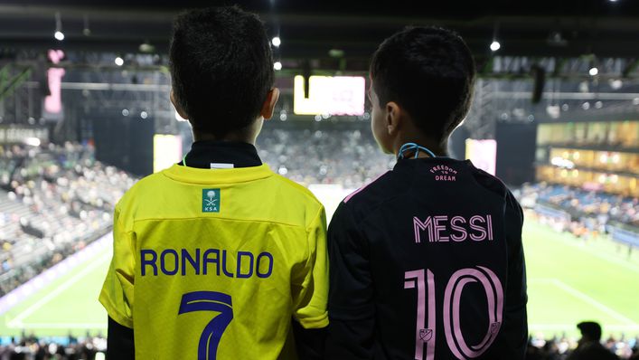 Cristiano Ronaldo and Lionel Messi shirts are regularly on show at stadiums across the globe