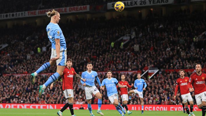 Erling Haaland's header put Manchester City in control early in the second half