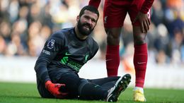 Alisson Becker suffered an injury against Manchester City