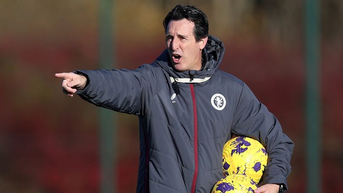 Unai Emery's Aston Villa host Manchester United on Sunday