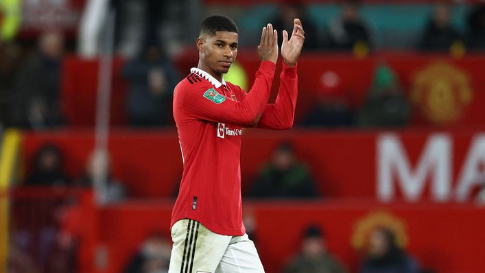 Striker Marcus Rashford will hope to continue his recent form when United face Wolves on Saturday