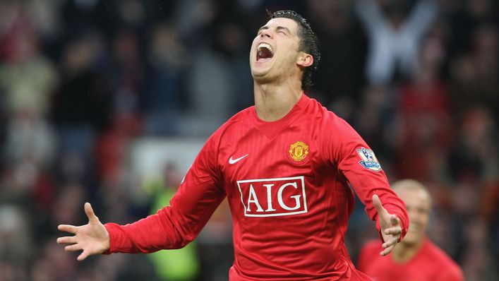 Cristiano Ronaldo was at his glittering best for Manchester United in 2007-08